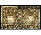 SG4bb. 1893 1/2a Deep brown 'Horizontal Pair, Imperforate Betwee