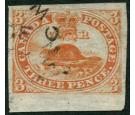 SG1. 1851 3d Red. 'Laid Paper'. Superb fine sheet marginal used.