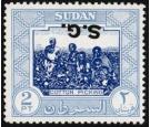 SG O74a. 1951 2p Deep blue and pale blue 'Overprint Inverted' U/