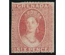 SG3. 1861 6d Rose. Very fine fresh unused...