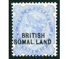 SG18c. 1903 2 1/2a Ultramarine. 'SOMAL.LAND' for 'SOMALILAND'...