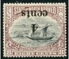 SG148a. 1904 4c on 8c Black and brown-purple. 'Surcharge Inverte