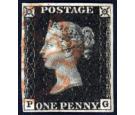 1840. 1d Intense black, Plate 6, Lettered P-G. Superb fine used.