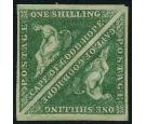 SG8b. 1859 1/- Deep dark green. Superb mint pair...