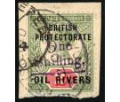 SG37. 1893 1/- on 2d Grey-green and carmine. Very fine used on p