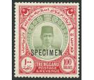 SG47s. 1921 $100 Green and scarlet. 'SPECIMEN'. Superb fresh min