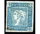 SG38. 1859 2d Blue Intermediate Impression. Choice superb fine u