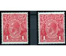 SG53-53a. 1918 1d Rose-red and rose-carmine. Superb fresh mint,,