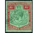 SG79a. 1928 10/- Green and red/green. 'Break in scroll'. Superb 