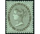 SG54a. 1910 1/- Black/green. '$' for 'S' in 'Shilling'. Superb f