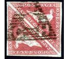 SG5a. 1858 1d Rose. Superb used pair with excellent colour...