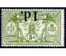 SG30a. 1921 1d on 5d Sage-green. 'Surcharge Inverted'. Superb mi