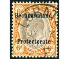 SG F1. 1910 6d Black and brown-orange. Superb fine used...