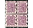 SG16. 1885 4d Deep mauve. Brilliant fresh mint block of four...