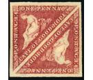 1855. 1d Dull Rose Plate Proof on Ungummed...