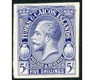 1928. 5/- Imperforate Plate Proof in Blue...