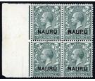 SG8a. 1916 4d Slate-green. 'NAUP.U' for 'NAURU'. Superb fresh mi