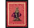 SG42c. 1888 4d on 1/- Black and rose-carmine. Long-tailed 'S'...