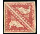 SG5a. 1858 1d Rose. Superb fresh mint pair...