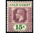 SG100a. 1924 15/- Dull purple and green (Die II).  Brilliant fre