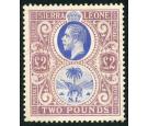 SG147. 1923 £2 Blue and dull purple. Very fine well centred min