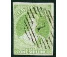 SG6. 1857 1/- Green. Brilliant fine used with beautiful...