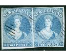 SG5. 1856 2d Blue. Choice brilliant fine used pair...