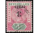 SG15a. 1893 3c on 4c Carmine and green. 'Surcharge Inverted'. Su
