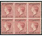 SG6. 1864 1d Dull rose. Brilliant fresh mint block of 6...