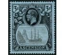 SG20b. 1924 3/- Grey-black and black/blue. 'Torn Flag'. Superb f