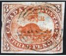 SG1ab. 1851 3d Orange-vermilion. 'Major re-entry'. Superb fine u