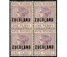 SG F1 1891 1d Dull mauve Brilliant fresh U/M mint block of 4...