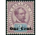 SG22a. 1892 1c on 3c Purple and blue. 'Surcharge Double'. Very f