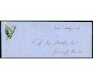 SG14d Variety. 1861 4d Blue UNIQUE ROULETTED on cover...