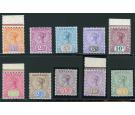 SG216-225. 1892 Set of 10. Brilliant fresh U/M mint...