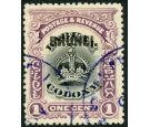 SG11a. 1906 1c Black and purple. 'Black Overprint'. Superb fine 