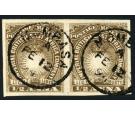 SG4a. 1890 1/2a Dull brown 'Imperforate Pair' Superb fine used..