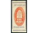 SG54a. 1898 1d Vermilion and grey-blue. 'Without the initials on