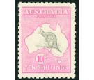 SG43b. 1922 10/- Grey and pale aniline pink. Superb fresh mint..