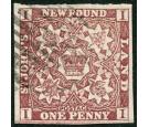 SG1. 1857 1d Brown-purple. Very fine used with large margins...