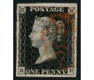 1840 1d Black. Plate 6. Lettered R-H. 'Orange M.X.' Superb fine 