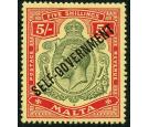 SG113. 1922 5/- Green and red/yellow. Choice superb fresh mint..