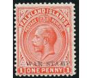 SG71a. 1918 1d Vermilion. 'Overprint Double, One Albino'. Superb