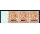 SG4a. 1916 2d Orange. 'NAUP.U' for 'NAURU'. Centre stamp in a st