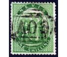 SG14a. 1876 1/- Yellow-green 'LAID PAPER'. Superb used...