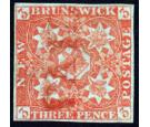 SG2. 1851 3d Pale red. Superb used with red 'PAID' handstamp...