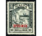 SG96s. 1919 10/- Black 'SPECIMEN'. Brilliant fresh mint...