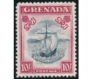 SG163c. 1943 10/- Slate-blue and bright carmine (narrow). U/M mi
