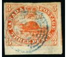 SG1a. 1851 3d Orange-vermillion. 'Laid Paper'. Very fine used sh