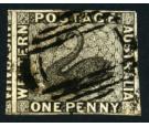 SG1. 1854 1d Black. Superb used with large margins...